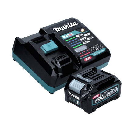 Amoladora angular a batería Makita GA 013 GD101 40 V máx. 125 mm sin escobillas XGT + 1x batería 2,5 Ah + cargador + campana de aspiración + Makpac