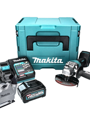 Makita GA 013 GM101 Akku Winkelschleifer 40 V max. 125 mm Brushless  XGT + 1x Akku 4,0 Ah + Ladegerät + Absaughaube + Makpac