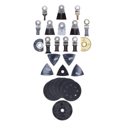 Oscilador de batería FEIN MultiMaster AMM 500 PLUS 18 V Starlock Plus + 1x batería 5,2 Ah + cargador + juego de accesorios de 34 piezas + maletín