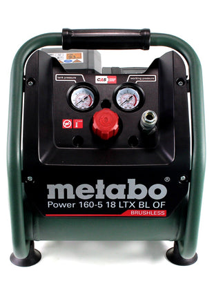 Metabo Power 160-5 18 LTX BL OF Akku Kompressor 18 V 8,0 bar Brushless + 1x Akku 10,0 Ah - ohne Ladegerät