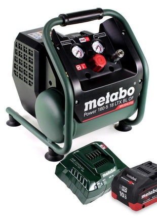 Metabo Power 160-5 18 LTX BL OF Akku Kompressor 18 V 8,0 bar Brushless + 1x Akku 10,0 Ah + Ladegerät