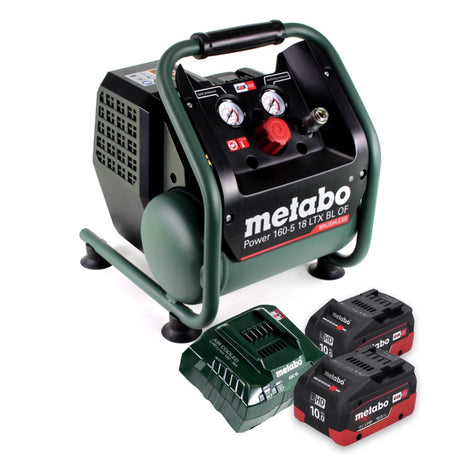 Kompresor akumulatorowy Metabo Power 160-5 18 LTX BL OF 18 V 8,0 bar bezszczotkowy + 2x akumulator 10,0 Ah + ładowarka