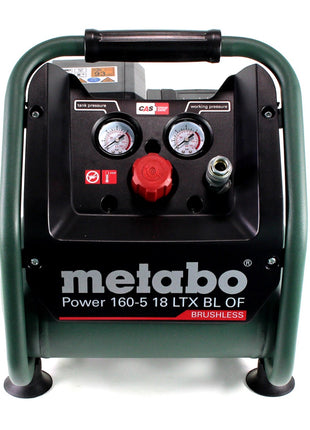 Metabo Power 160-5 18 LTX BL OF compresor de batería 18 V 8,0 bar sin escobillas + 2x batería 10,0 Ah + cargador