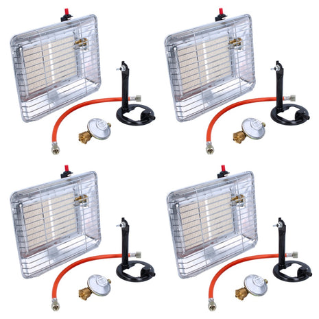 Rothenberger Industrial Set 4x Eco Piezo calentadores de gas (4x 35985) 2,7 kW - 4,2 kW para bombonas de gas propano de 5 kg y 11 kg