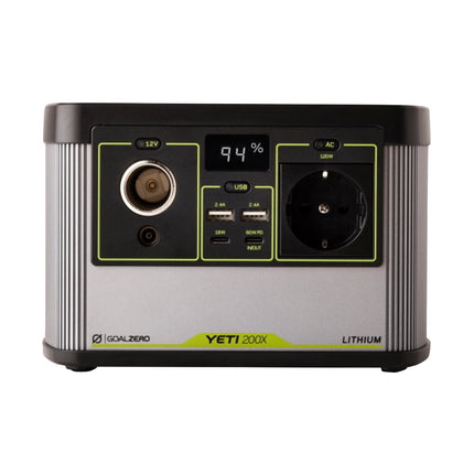 Goal Zero Yeti 200X - 230 V Centrale électrique portable 13 Ah + Panneau solaire Boulder 50 22 V 50 W 3,5 A + Rallonge 4,5 mètres + kit de montage Boulder