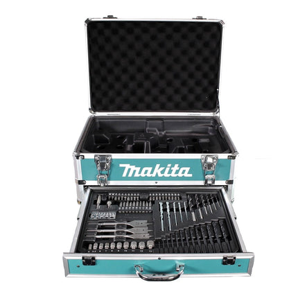 Makita HP 457 DWX4 Perceuse à percussion sans fil 42 Nm Série G 18 V + 1x Batterie 1,5 Ah + Chargeur + Coffret de mèches, 70pcs. + Coffret