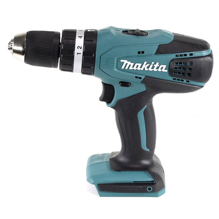 Makita HP 457 DWX4 Perceuse à percussion sans fil 42 Nm Série G 18 V + 1x Batterie 1,5 Ah + Chargeur + Coffret de mèches, 70pcs. + Coffret