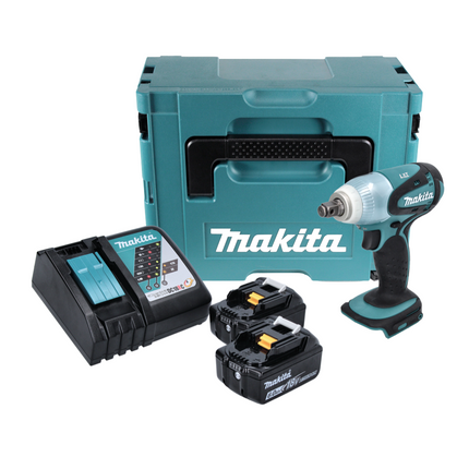 Makita DTW 251 RGJ cordless impact wrench 18 V 230 Nm 1/2" + 2x rechargeable battery 6.0 Ah + charger + Makpac