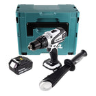 Makita DDF 458 G1J W Akku Bohrschrauber 18 V 91 Nm Weiß + 1x Akku 6,0 Ah + Makpac - ohne Ladegerät