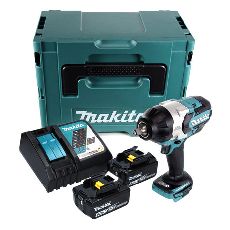 Makita DTW 1002 RGJ Atornillador de impacto inalámbrico 18 V 1000 Nm 1/2" sin escobillas + 2x batería 6,0 Ah + cargador + Makpac