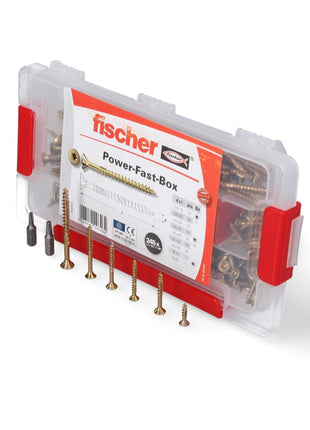 Fischer Power-Fast Box 245 tlg. 3,5 - 5 mm ( 667005 ) Senkkopf mit Torx Doppelgewinde galvanisch verzinkt, gelb passiviert