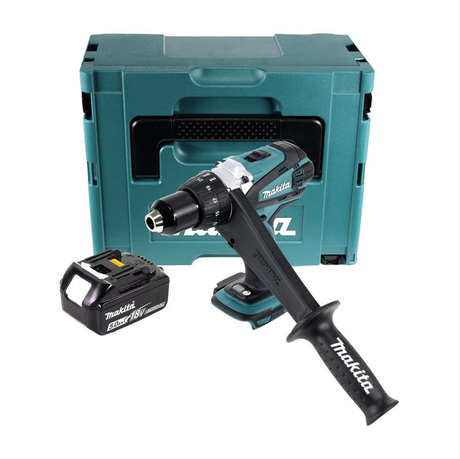 Taladro atornillador a batería Makita DDF 458 T1J 18 V 91 Nm + 1x batería recargable 5,0 Ah + Makpac - sin cargador