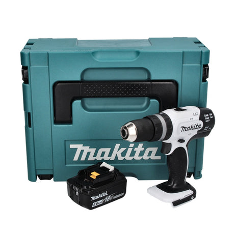 Makita DHP 453 T1J W Akku Schlagbohrschrauber Weiß 18 V 42 Nm + 1x Akku 5,0 Ah + Makpac - ohne Ladegerät