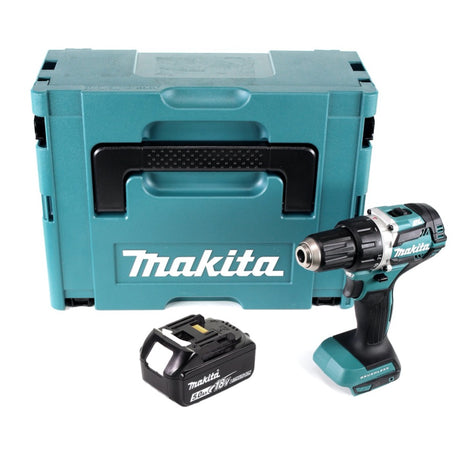 Makita DDF 484 T1J taladro atornillador inalámbrico 18 V 54 Nm sin escobillas + 1x batería 5,0 Ah + Makpac - sin cargador