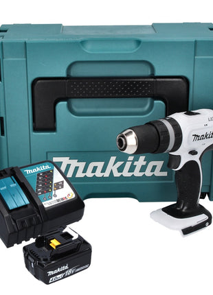 Makita DHP 453 RM1J W Akku Schlagbohrschrauber Weiß 18 V 42 Nm + 1x Akku 4,0 Ah + Ladegerät + Makpac