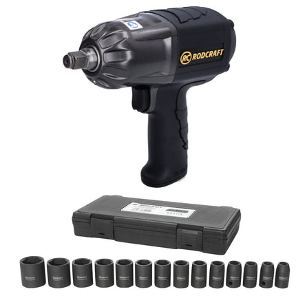 Rodcraft RC2277 Avvitatore ad impulsi 1300 Nm 1/2" + RS4114 Set di dadi a bussola 14 pz. 10 - 27 mm
