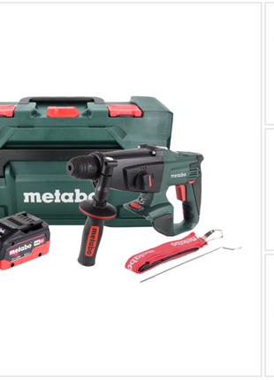 Metabo KHA 18 LTX Akku Kombihammer 18 V 2,2 J SDS Plus + 1x Akku 8,0 Ah + Ladegerät + metaBOX