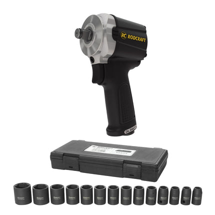 Rodcraft RC2203 Avvitatore ad impulsi 650 Nm 1/2" + RS4114 Set dadi a bussola 14 pz. 10 - 27 mm