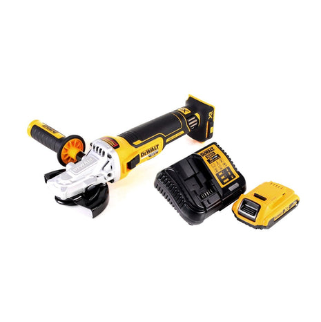 Amoladora angular a batería DeWalt DCG 405 FD1 18 V 125 mm sin escobillas + 1x batería 2,0 Ah + cargador