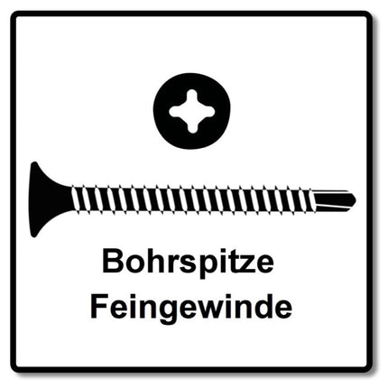 SPAX GIX-D Schnellbauschrauben 3,5 x 45 mm 2000 Stk ( 2x 1991170350456 ) Bohrspitze Phosphatiert Vollgewinde Trompetenkopf Kreuzschlitz H2 - Toolbrothers