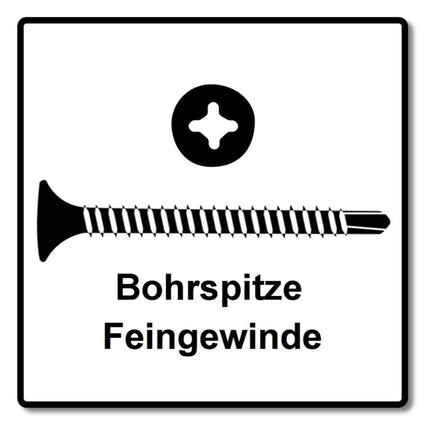 SPAX GIX-D tornillos para paneles de yeso 3,5 x 45 mm 5000 piezas (5x 1991170350456) punta de broca fosfatada rosca completa cabeza de trompeta ranura en cruz H2