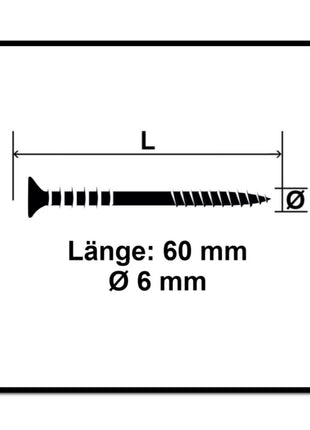 SPAX Justierschraube 6,0 x 60 mm 500 Stück ( 5x 161010600603 ) Justiergewinde mit Halterillen Flachkopf T-STAR Plus 4Cut WIROX