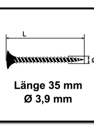 SPAX GIX-A Schnellbauschrauben 3,9 x 35 mm 2000 Stk ( 2x 1091170390356 ) Feingewinde Vollgewinde Trompetenkopf Kreuzschlitz H2 Nadelspitze Phosphatiert