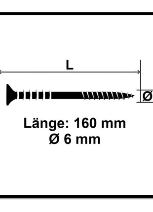 SPAX Justierschraube 6,0 x 160 mm 200 Stk ( 2x 161010601605 ) Justiergewinde mit Halterillen Flachkopf T-STAR Plus 4Cut WIROX