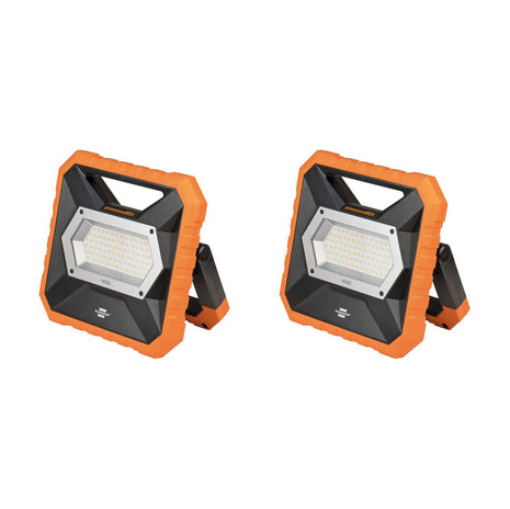 Brennenstuhl professionalLINE Set 2x X 4000 MA Mobiler Akku LED Strahler 11,1 V 5,4 Ah ( 2x 9171320401 ) 3800 Lumen IP55 40 Watt