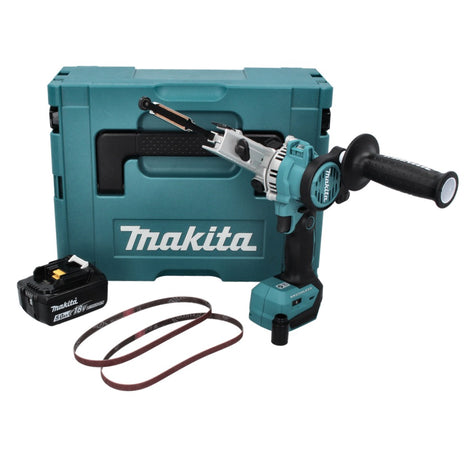 Makita DBS 180 T1J cordless band file 18 V 9 x 533 mm brushless + 1x rechargeable battery 5.0 Ah + Makpac - without charger