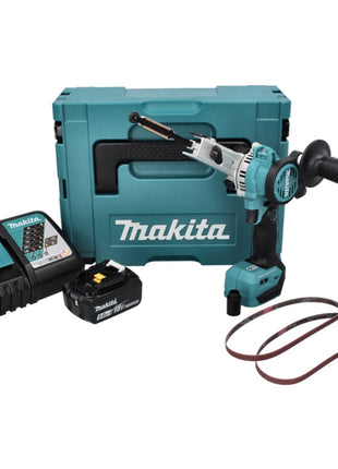 Makita DBS 180 RT1J Akku Bandfeile 18 V 9 x 533 mm Brushless + 1x Akku 5,0 Ah + Ladegerät + Makpac - Toolbrothers