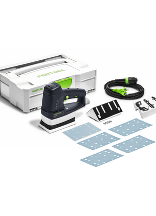 Lijadora lineal Festool LS 130 EQ-Plus DUPLEX 260 W 133 x 80 mm + 1x zapata de perfil radial R10 + 400x tiras de lijado + Systainer