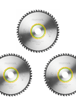 Festool Feinzahn Kreissägeblatt Set 3x 210 x 30 x 2,4 mm W52 210 mm ( 3x 493199 ) 52 Zähne - Toolbrothers