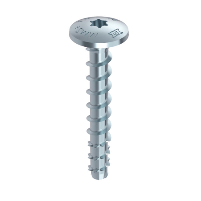 HECO MULTI MONTI plus MS Screw Anchor 7.5 x 45mm Concrete Screw flat round head T-Drive galvanised blue A2K 200pcs. (2x 49829)