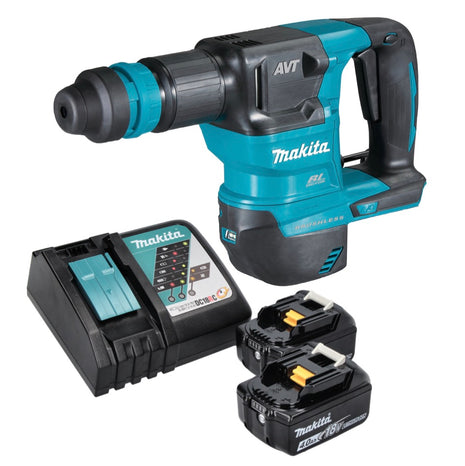 Martillo cincelador a batería Makita DHK 180 RM 18 V 3,1 J SDS Plus Brushless + 2x batería 4,0 Ah + cargador