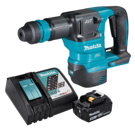 Martillo cincelador a batería Makita DHK 180 RT1 18 V 3,1 J SDS Plus Brushless + 1x batería 5,0 Ah + cargador