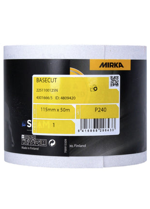 Mirka BASECUT Schleifpapier 115 mm x 50 m P240 Schleifrolle ( 2251100125N ) Universal Schleifpapier