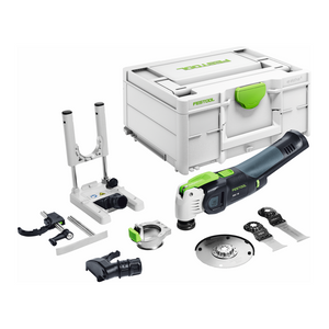 Festool OSC 18 E-Basic Set Akku Oszillierer 18 V Starlock Max ( 576592 ) Brushless + 7 tlg. Zubehör Set + Systainer - ohne Akku, ohne Ladegerät ( Nachfolger von 574849 )
