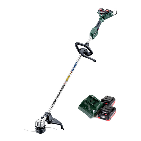 Desbrozadora de batería Metabo FSD 36-18 LTX BL 40 36 V (2x 18 V) mango redondo sin escobillas + 2x batería 4,0 Ah + cargador