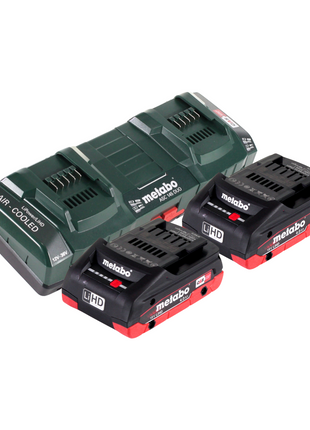 Desbrozadora de batería Metabo FSD 36-18 LTX BL 40 36 V (2x 18 V) mango redondo sin escobillas + 2x batería 4,0 Ah + cargador doble