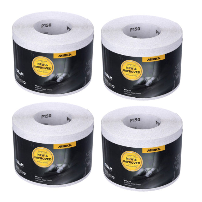 Mirka BASECUT Rotolo di carta abrasiva universale 115 mm x 50 m / P150 / 4 pz. - ( 4x 2251100115N )