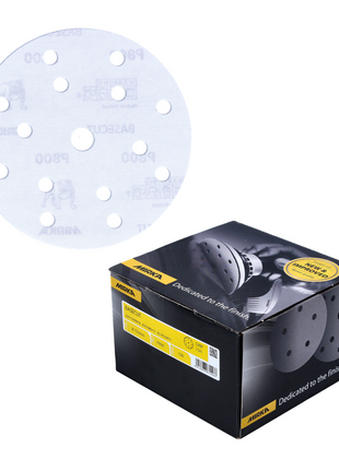 Discos de lijado Mirka BASECUT 150 mm P800 400 piezas (4x 2261109981) Agarre 15 agujeros