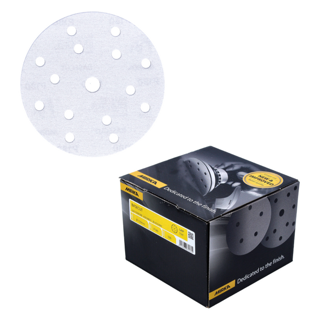 Mirka BASECUT Disco abrasivo Grip 150 mm P180 / 15 fori - 400 pz. ( 4x 2261109918 )