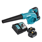 Souffleur de feuilles Makita DUB 185 RF sur batterie 18 V + 2x batteries 3,0 Ah + chargeur