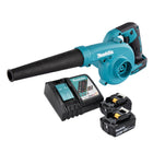 Makita DUB 185 RM soffiatore a batteria 18 V + 2x batteria 4,0 Ah + caricabatterie