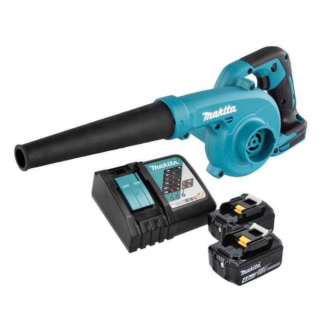 Makita DUB 185 RM soffiatore a batteria 18 V + 2x batteria 4,0 Ah + caricabatterie