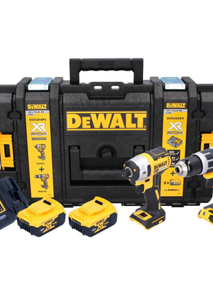 DeWalt DCK 266 P2T Akku Kombopack 18 V DCD 796 Schlagbohrschrauber + DCF 887 Schlagschauber + 2x Akku 5,0 Ah + Ladegerät + TSTAK