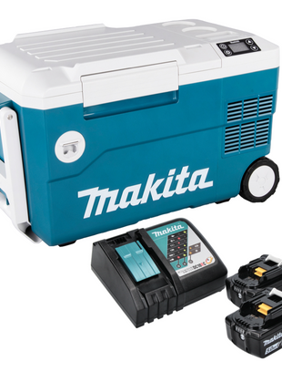 Boîte de refroidissement et de chauffage de batterie Makita DCW 180 RT 36 V (2x 18 V) 20 L + 2x batterie 5,0 Ah + chargeur