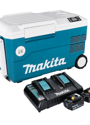 Caja de refrigeración y calefacción por batería Makita DCW 180 PT 36 V (2x 18 V) 20 L + 2x batería 5,0 Ah + cargador doble