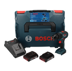 Bosch GSB 18V-55 Taladro percutor inalámbrico profesional 18 V 55 Nm sin escobillas + 2 baterías 2,0 Ah + cargador + L-Boxx (06019H5370)